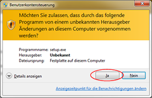 Insatllationsschritt 1