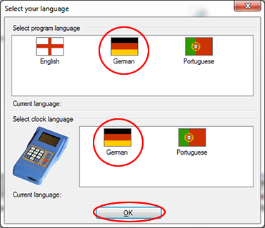 Auswahl der Sprache